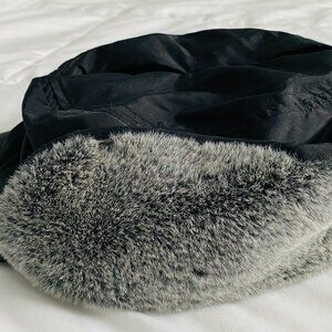 NEW Trapper Hat Connectyle Unisex Design Black Faux Fur-lined W/Visor & Earflaps